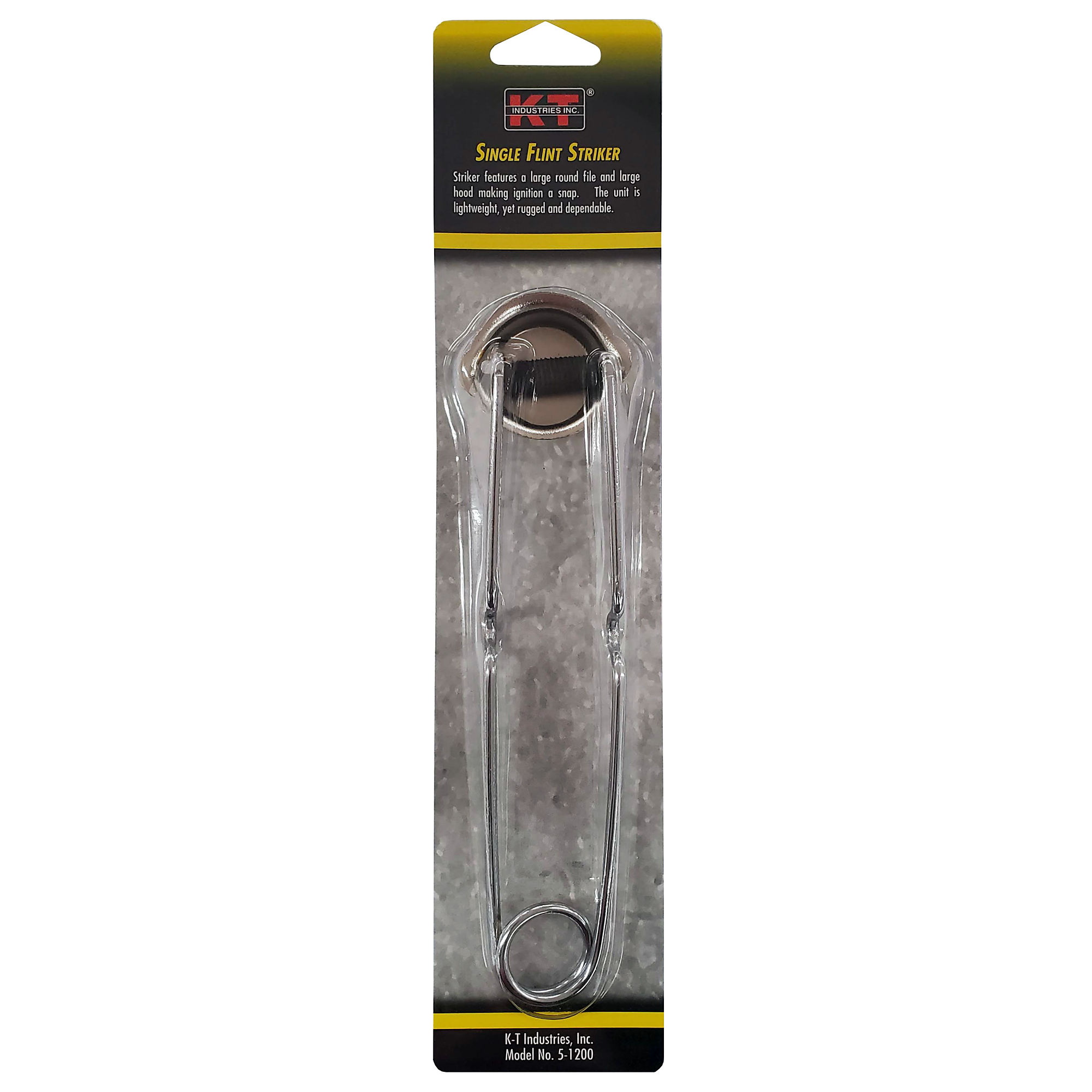 K-T Industries Single Flint Striker — Lightweight, High-Tensile Steel, 3/8in. Round File, Model# 5-1200